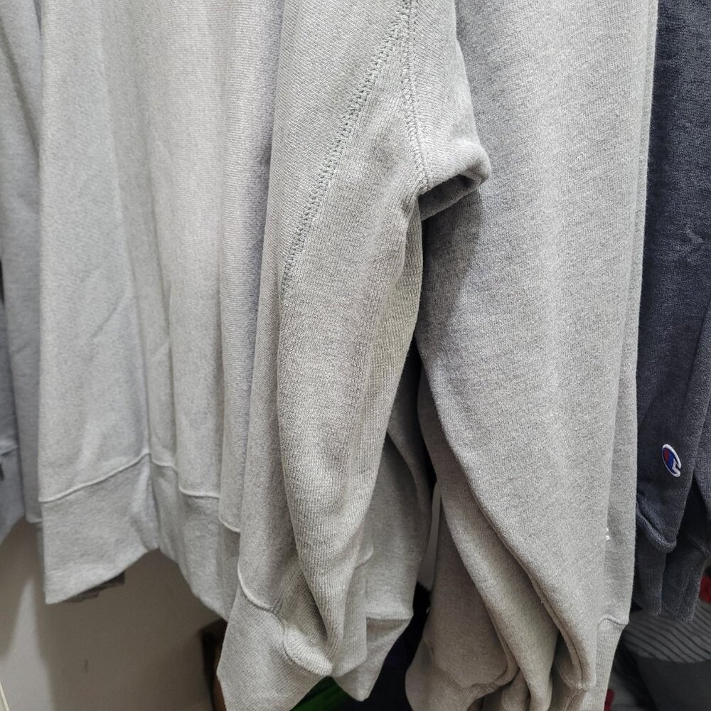 Champion Reverse Weave Crew Neck Fleece Sweatshirt Script Oxford Grey 3XL BIG - Picture 11 of 11